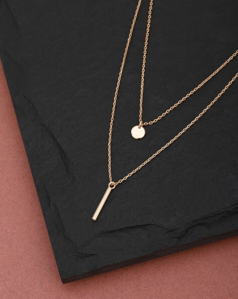 Double Slider Lariat Necklace With Long Bar - KAMARIA