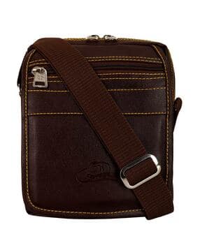Leather Messenger Bag with Adjustable Strap-image-36