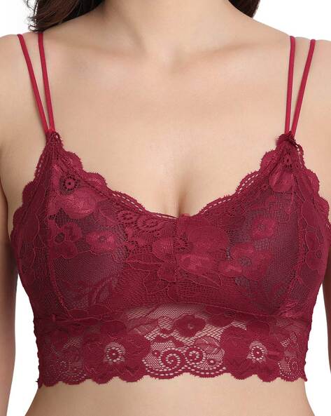 Buy LooksOMG's Net Padded strapes bra in Maroon Color Online at Best Prices  in India - JioMart.