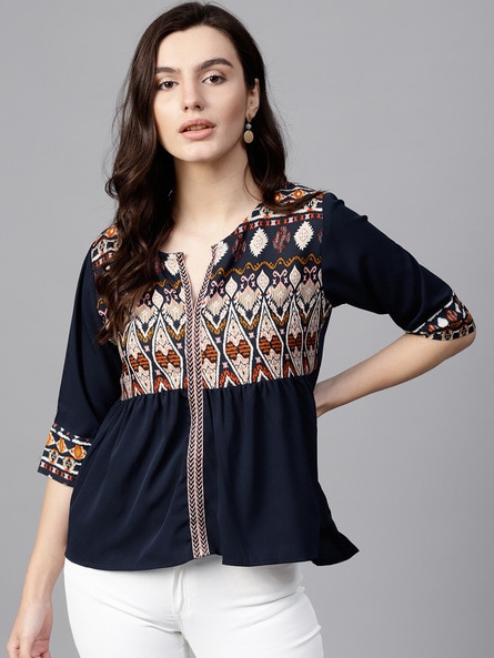 Buy Navy Blue Tops for Women by PANNKH Online