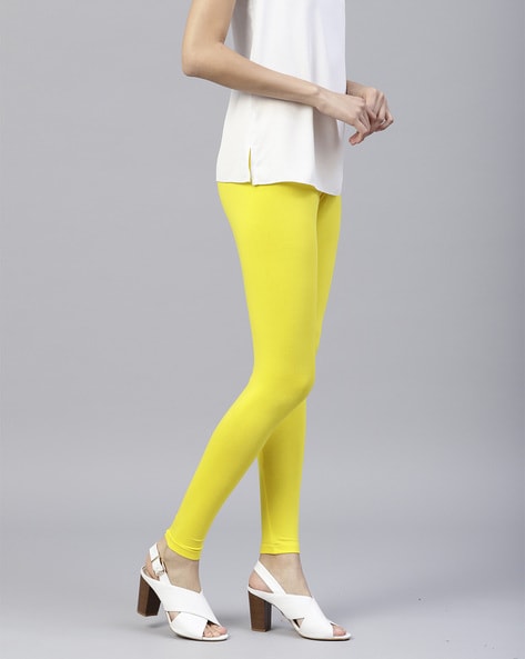 Buy Yellow Leggings for Women by Jaipur Kurti Online