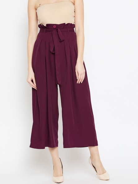 Styli Trousers and Pants  Buy Styli Tie Up Paper Bag Waist Wide Leg Trouser  set of 2 Online  Nykaa Fashion