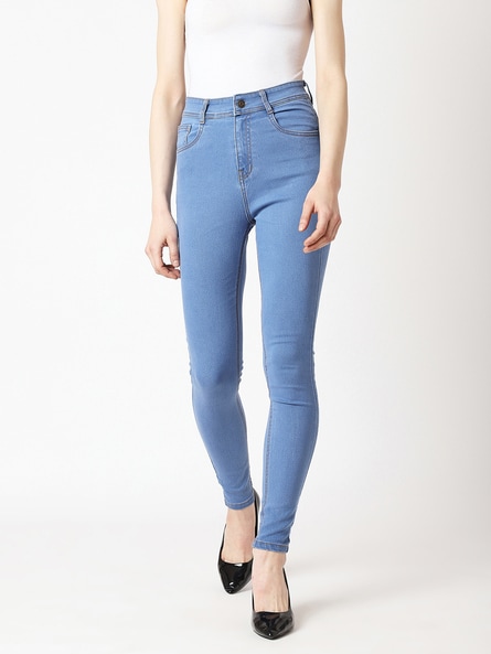 Buy Light Blue Jeans & Jeggings for Women by MISS CHASE Online