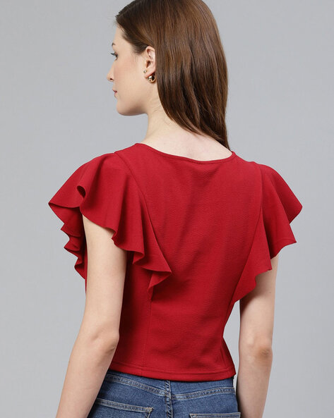 Buy Maroon Tops for Women by ORCHID BLUES Online