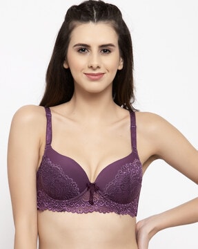 Buy Quttos Women's Poly Cotton Padded Bralette Bra  (QT-SB-5145-PNK_Pink_Free Size) Online In India At Discounted Prices