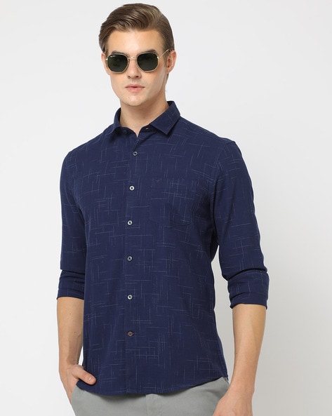 Buy Navy Blue Shirts for Men by NETPLAY Online