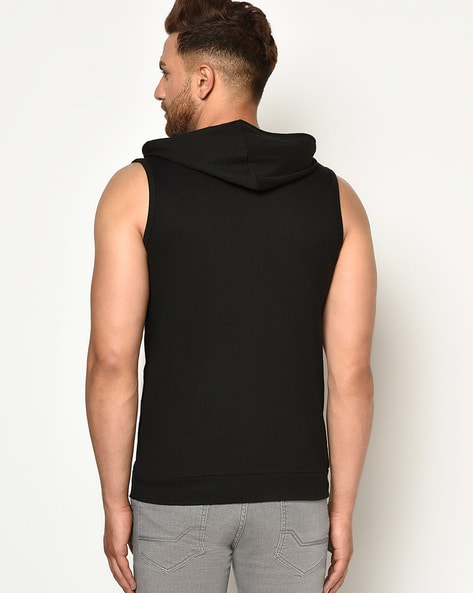 Sleeveless t discount shirt with hood