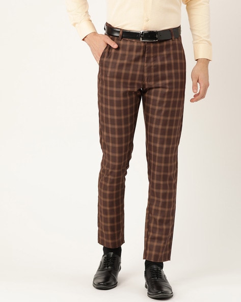 YAASHI Checked Trouser for men/ casual check pants/slim fit check pants/Cotton  check pant