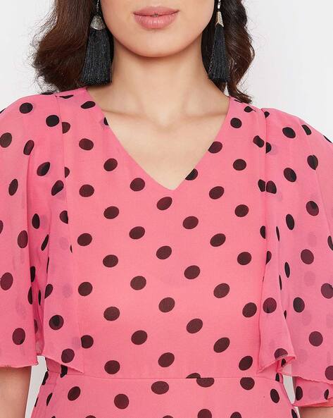 Buy Vero Moda Pink Polka Dots A-line Dress for Women Online @ Tata CLiQ