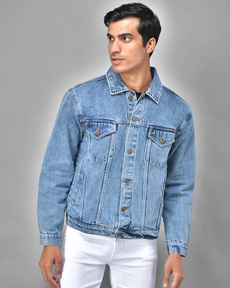 Buy KOTTY Men Denim Full Sleeve Regular Winter Jacket(LightBlue,L) at  Amazon.in
