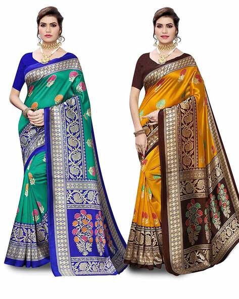 Pack of Two Saree for Women Cotton Silk Indian Algeria | Ubuy