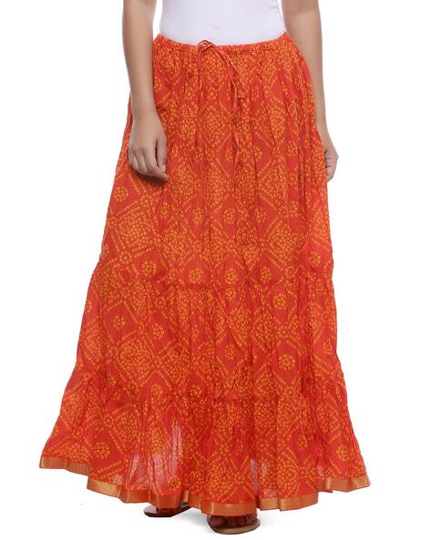Buy Geroo jaipur Red Printed Skirt for Womens Online  Tata CLiQ