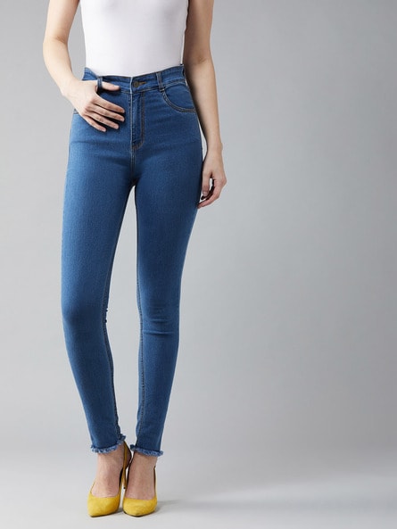 Buy The Roadster Lifestyle Co Women Blue Skinny Fit High Rise Clean Look  Ankle Length Stretchable Jeans - Jeans for Women 9625903 | Myntra