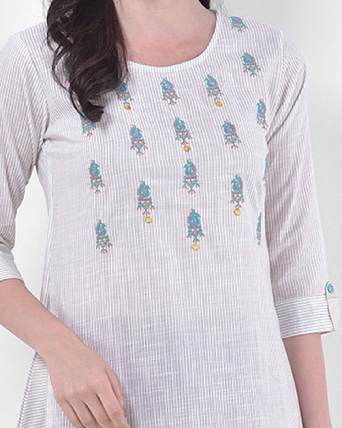 Buy Span Women Yellow Printed Pure Cotton A-Line Kurta Online at Best  Prices in India - JioMart.