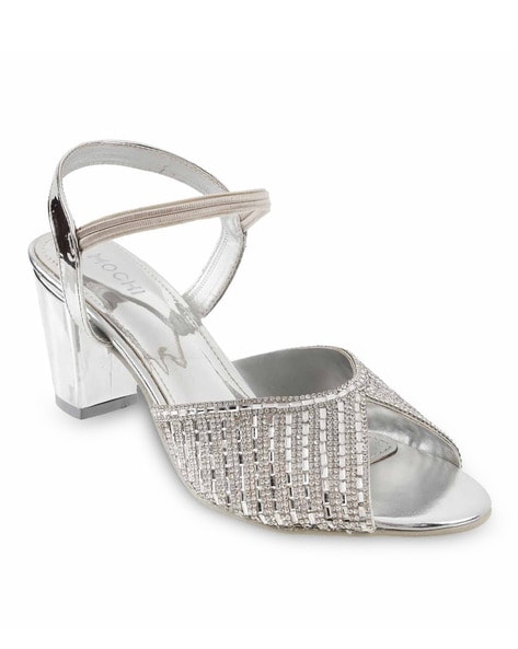 POSH Quisa-01 Low Heel Dress Shoe QUISA-01/SILVER - Shiekh