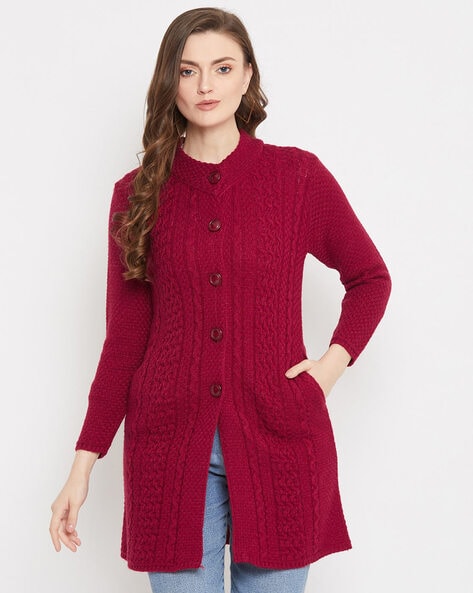 Long woolen sweater for ladies sales
