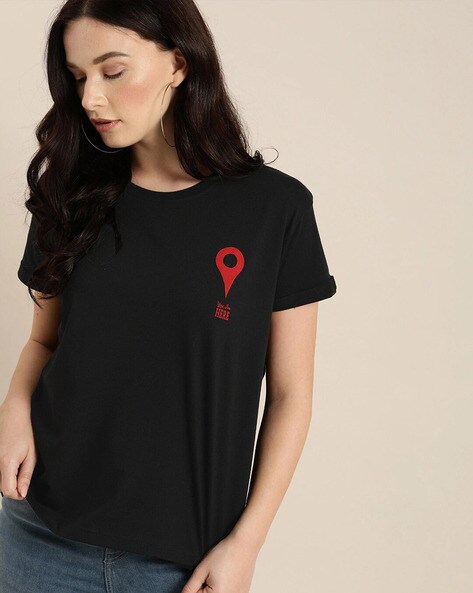 Typography Print Crew-Neck T-shirt