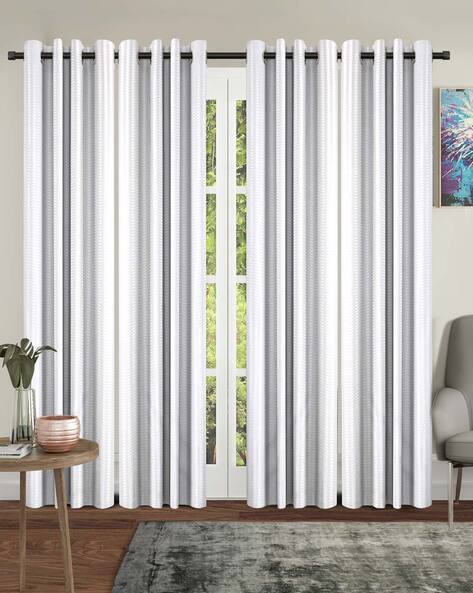Cortina Eyelet Curtain Set of 4 Polyester Sheer Door Net Curtains