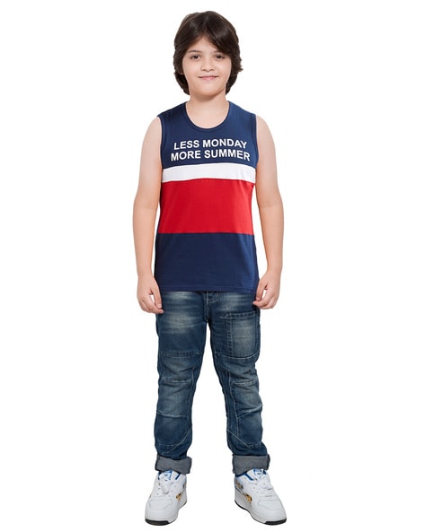 Sleeveless boys deals shirts