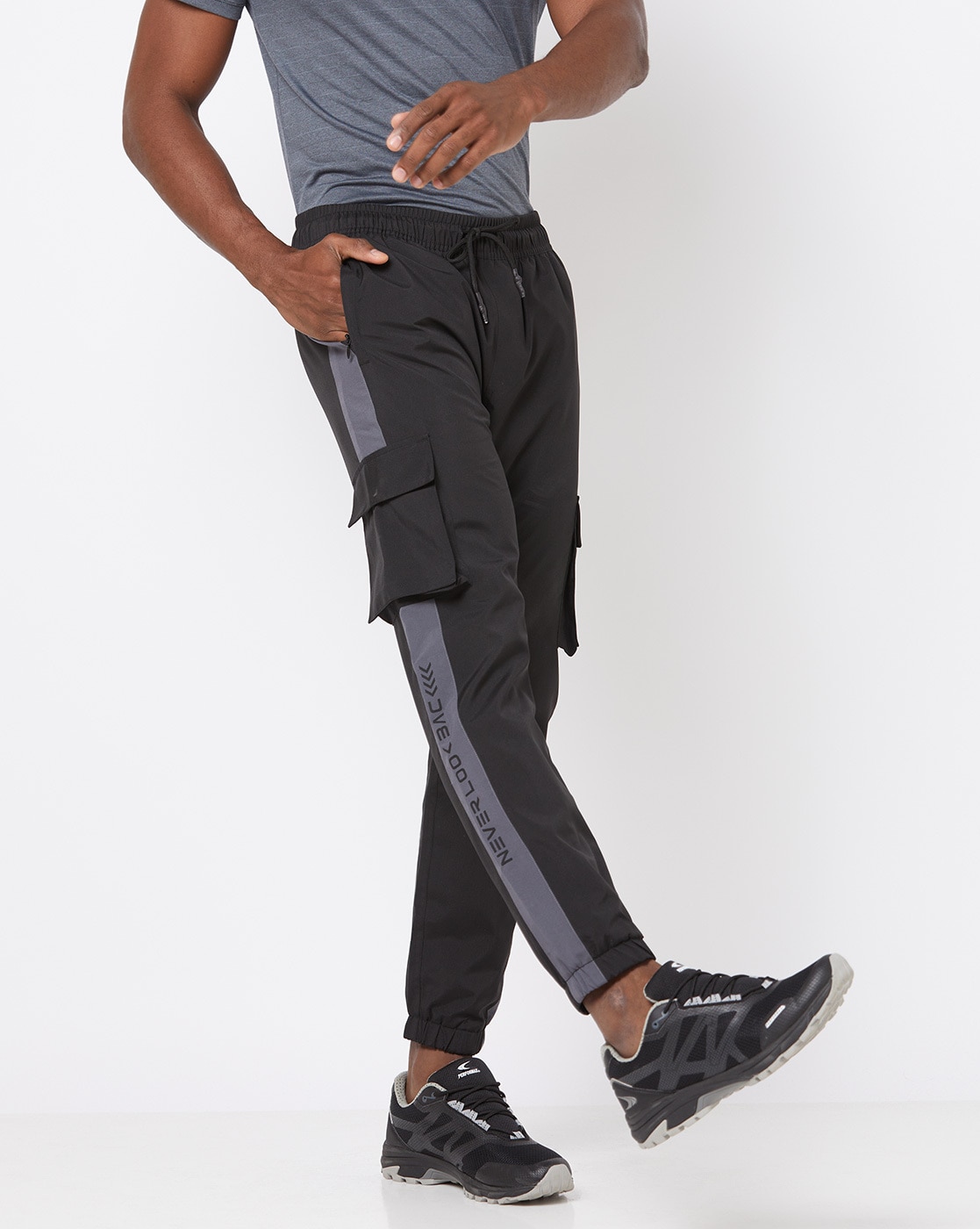 Cargo Pant For Men's Activewear RZIST Jet Black Cargo Pant