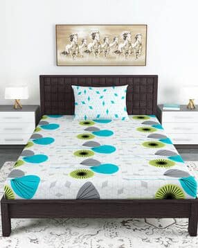 divine casa 120 TC Marsh Billow Single Size Bedsheet with 1 Pillow Cover-picture-24
