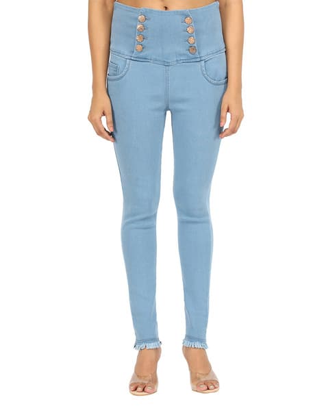 Denim Jeggings Warm Jeggings Online Washed Skinny Jeans With