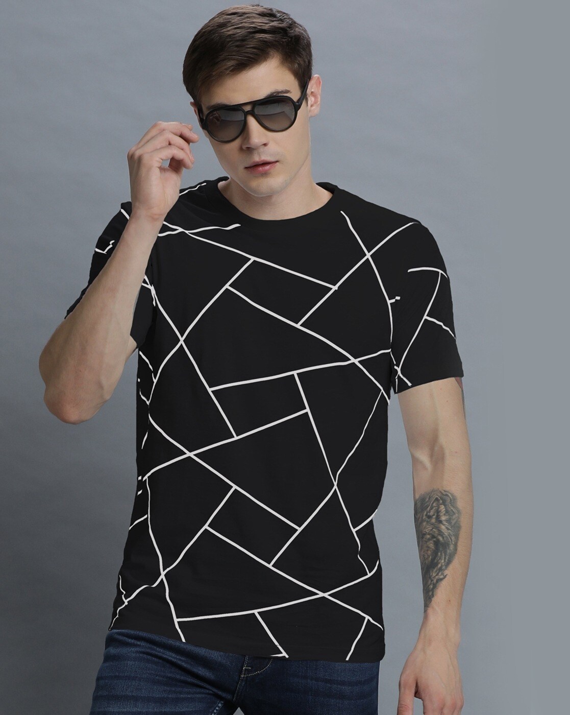 Buy Black Tshirts for Men by LEWEL Online