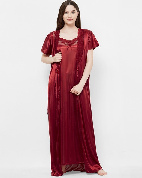 Buy Maroon Nightshirts&Nighties for Women by Fashionrack Online