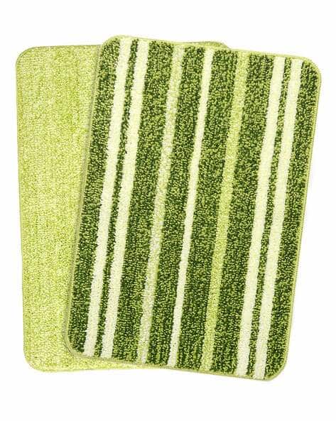Saral Home Set of 2 Striped Rectangular Bath Mats 1.1' X 1.6'
