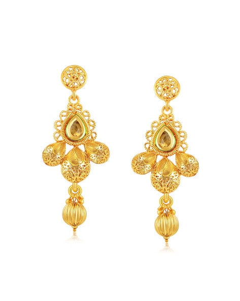 Flipkart.com - Buy MEENAZ Traditional South Screw Back 1 one gram gold  Wedding Bridal Stylish fancy party wear Ethnic Indian Temple jewellery Studs  Big Meenakari Ghungroo Three layer Triple Hoop Jhumka Jhumkas