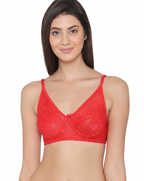 Lace Border Bra with Adjustable Straps