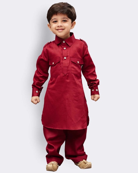 Kurta Pyjama Set with Flap Pockets