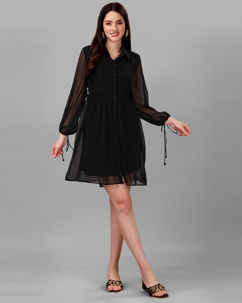 Athena Women Black Fit & Flare Dress