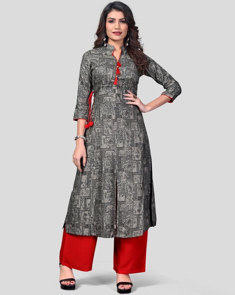 Buy THE JAZZBAAT Women's Summer Printed Unstitched Pure Rayon Kurti Palazzo Pants  Set Material with Dupatta Unstitched Dress Material For Women (Grey) Online  at Best Prices in India - JioMart.