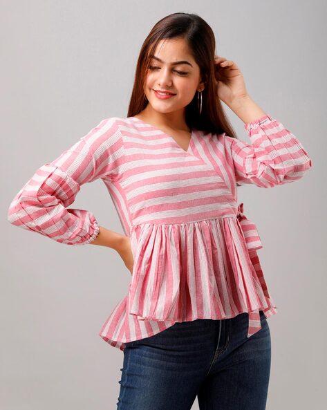 Pinkish with Blet Design Stylish Girls Fashionable Shirt Style Pure Cotton  Topper at Rs 750/piece, गर्ल्स कैजुअल टॉप in Jaipur