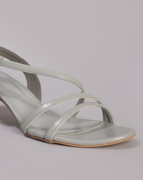 Light grey heeled sandals hotsell