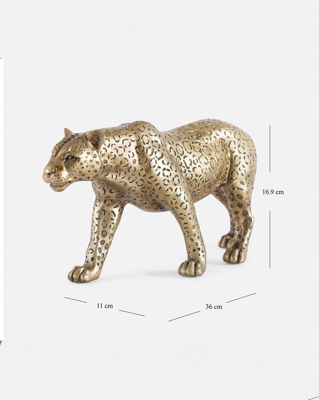 Gold Leopard Statue Calm on Branch, D'Argenta, Unique Gifts