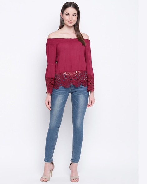 Buy Magenta Tops for Women by Mayra Online