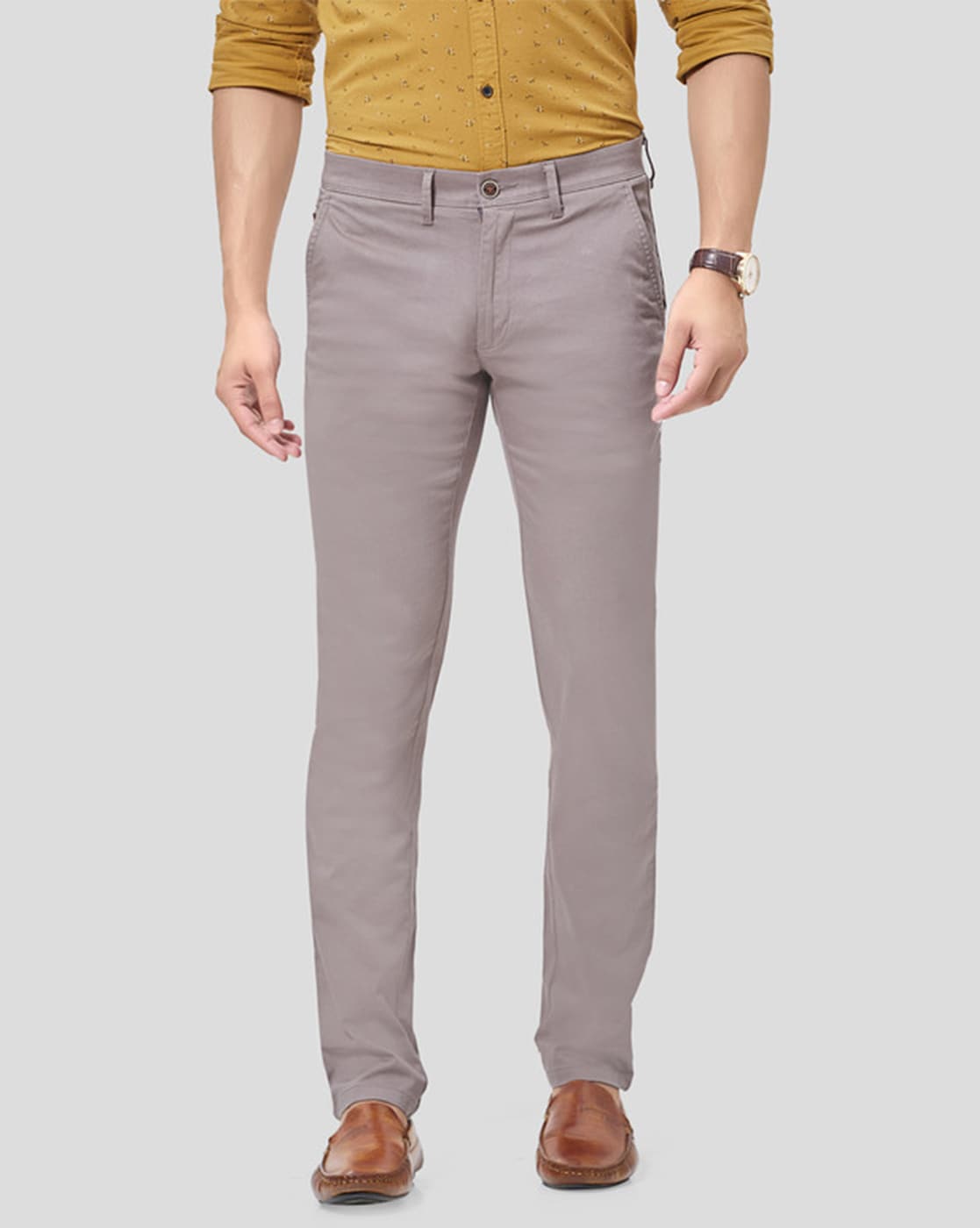 Buy Oxemberg Men Blue Slim Fit Solid Regular Trousers - Trousers for Men  7744849 | Myntra