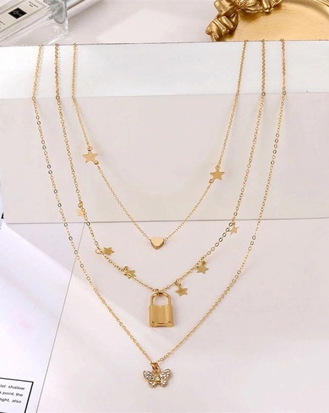 Rajwadi Jaipuri Mala & Kantha Pearl 3 Layered Gold plated Necklace for Men  & Women