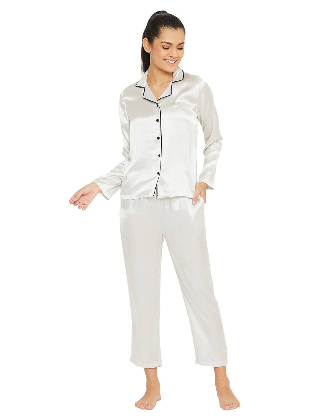 Satin discount white pyjamas