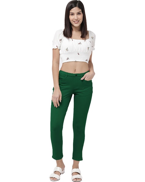 Buy Dark Red Jeans & Jeggings for Girls by Go Colors Online