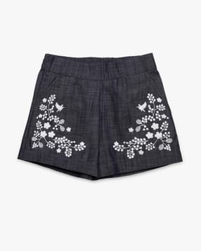 cherry crumble by nitt hyman Floral Embroidered Shorts-picture-14