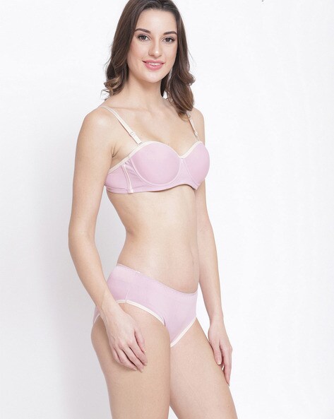 Buy online Prettycat Cotton Blend Bra And Panty Set from lingerie