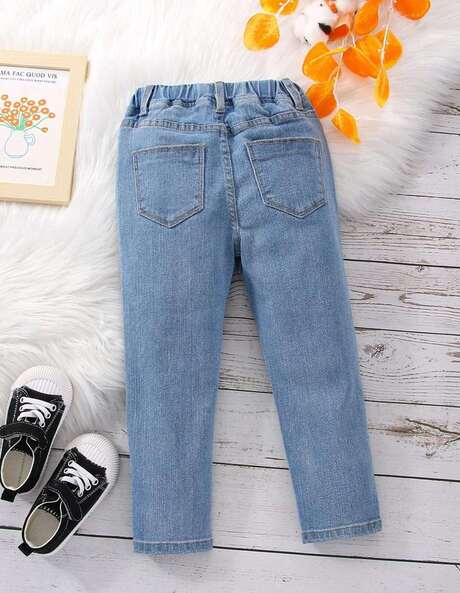 Mid Rise Jeans with Elasticated Waistband