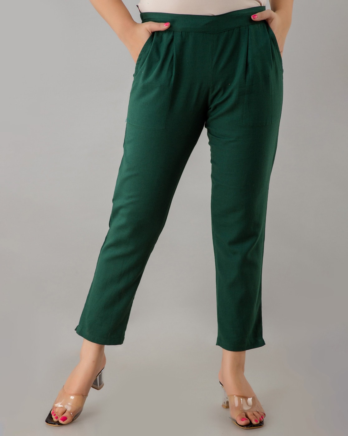 Stretch Cargo Pants for Women Solid Elastic Waist Denim Work Pants Multi  Pockets Comfy Streetwear Jogger Pants Loose Pants(S,Army Green) -  Walmart.com