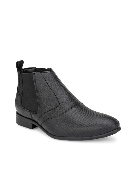 Plain black shop ankle boots