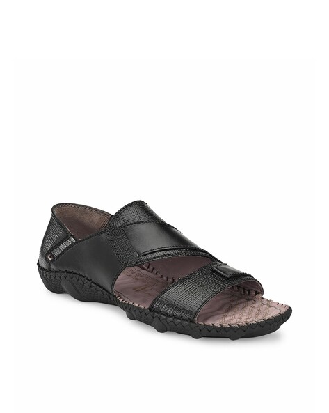 Buy HITZ Casual Black Leather Sandals for Men Online at Lowest Price Ever  in India | Check Reviews & Ratings - Shop The World