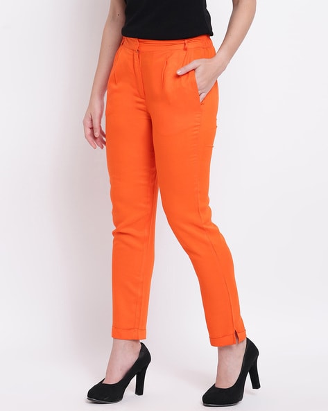 De Moza pantsethnicbottoms  Buy De Moza Ladies Salwar Pant Woven Bottom  Solid Rayon Rust Orange Online  Nykaa Fashion