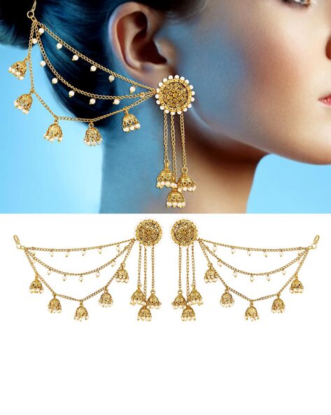 Designer Oxidized Afghani Light Weight Silver Bahubali Partywear Stud  Earring for Women and Girls. | K M HandiCrafts India
